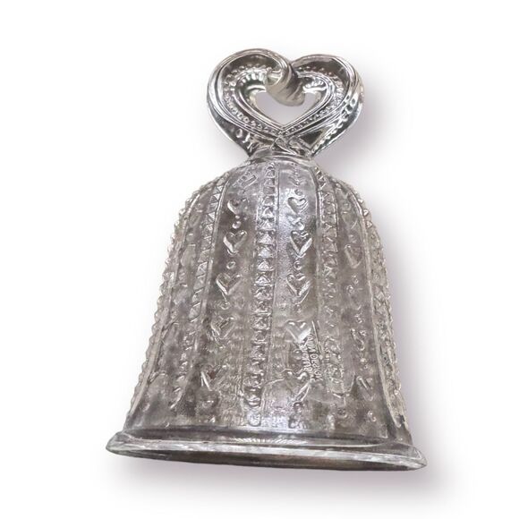 Fostoria Bell Avon Treasured Moments Clear 1984 Glass Embossed‎ Heart Handle VTG - Picture 1 of 6